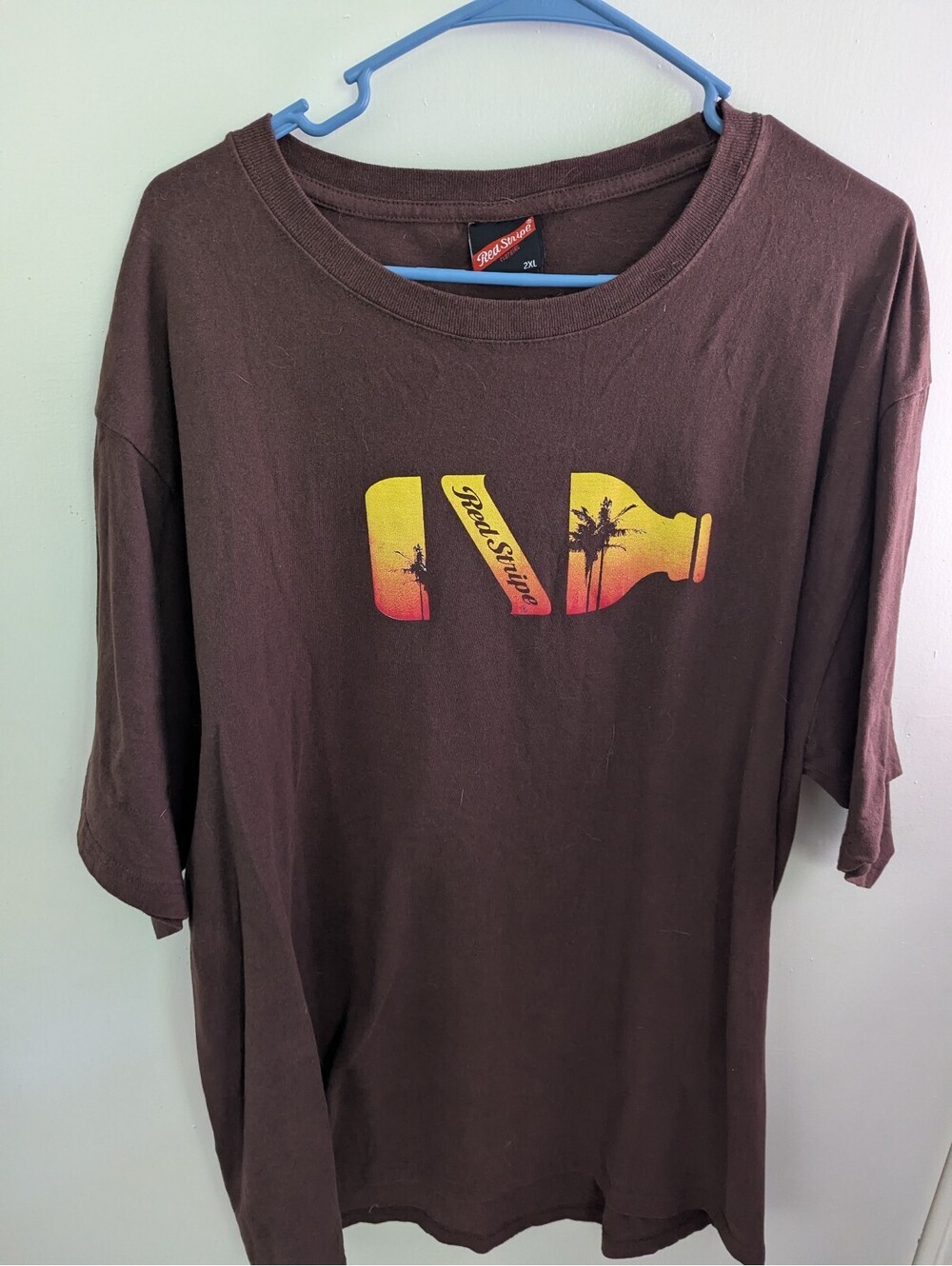 Red Stripe Jamaican Lager Sunset Graphic T-Shirt Brown 2XL